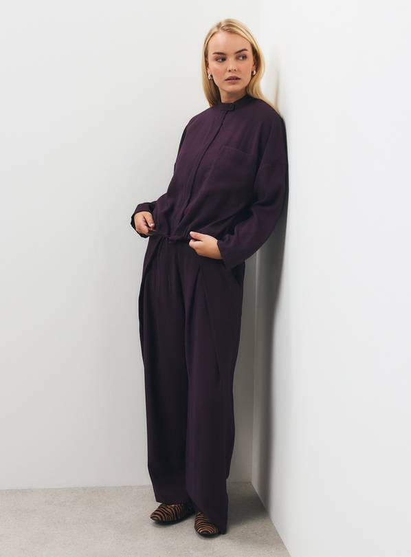 Buy Dark Purple Wide Leg Pleated Trousers 14 | Co-ords | Tu